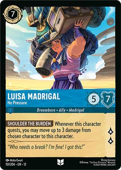 Luisa Madrigal No Pressure 151/204 Wilds Unknown Lorcana card