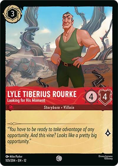 Lyle Tiberius Rourke Looking for His Moment 105/204 Wilds Unknown Lorcana card