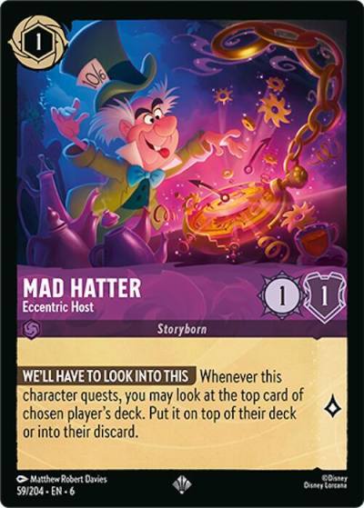 Mad Hatter Eccentric Host 59/204 Azurite Sea Lorcana card