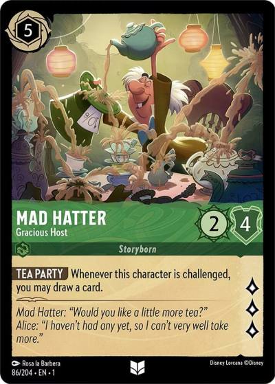 Mad Hatter Gracious Host 86/204 The First Chapter Lorcana card