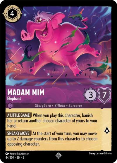 Madam Mim Elephant 44/204 Shimmering Skies Lorcana card