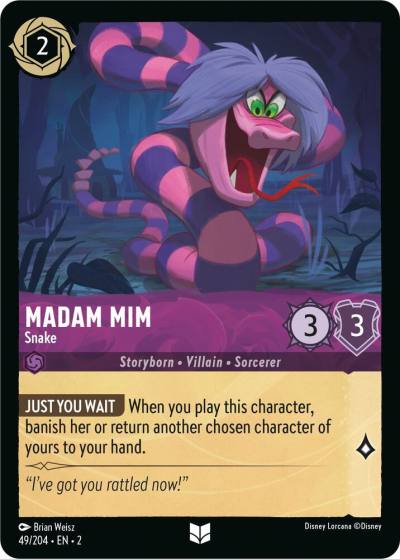 Madam Mim Snake 49/204 Rise of the Floodborn Lorcana card