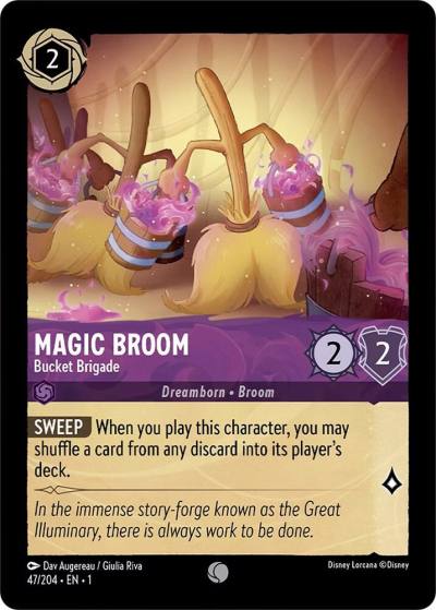 Magic Broom Bucket Brigade 47/204 The First Chapter Lorcana card