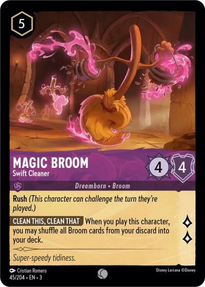 Magic Broom Swift Cleaner 45/204 Into the Inklands Lorcana card