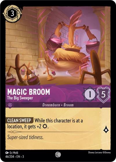 Magic Broom The Big Sweeper 46/204 Into the Inklands Lorcana card