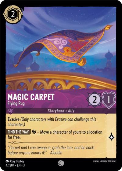 Magic Carpet Flying Rug 47/204 Into the Inklands Lorcana card