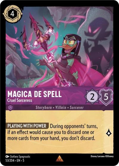 Magica De Spell Cruel Sorceress 53/204 Shimmering Skies Lorcana card