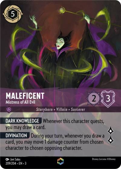 Maleficent Mistress of All Evil Enchanted 209/204 Into the Inklands Lorcana card