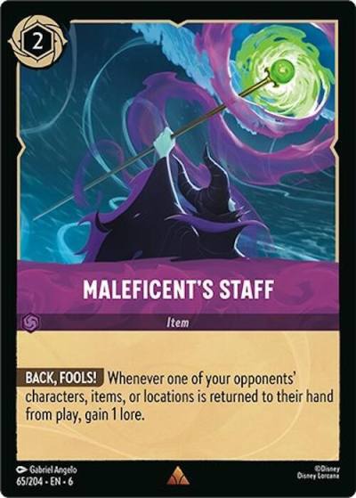 Maleficents Staff 65/204 Azurite Sea Lorcana card