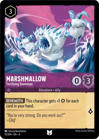 Marshmallow Terrifying Snowman 51/204 Ursula's Return Lorcana card