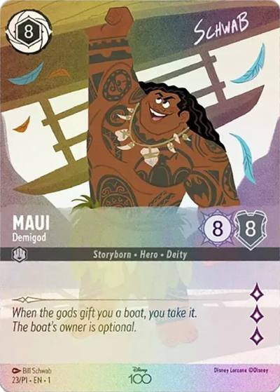 Maui Demigod Alternate Art 23 Disney100 Promos Lorcana card