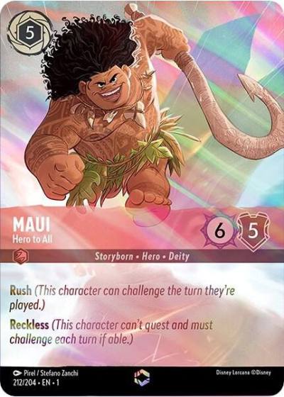 Maui Hero to All Enchanted 212/204 The First Chapter Lorcana card