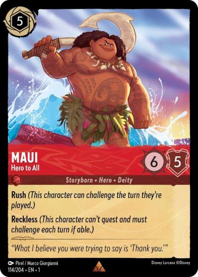 Maui Hero to All 114/204 The First Chapter Lorcana card