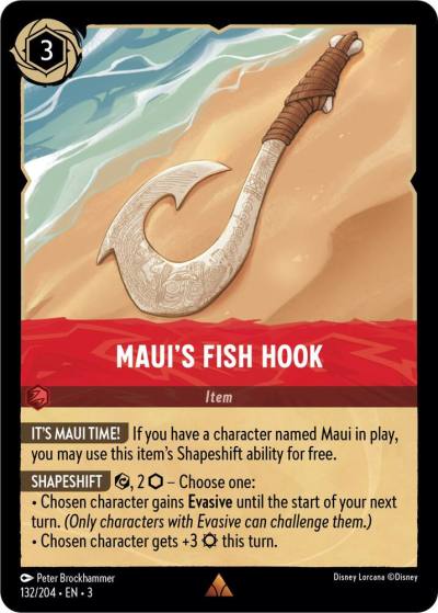 Mauis Fish Hook 132/204 Into the Inklands Lorcana card