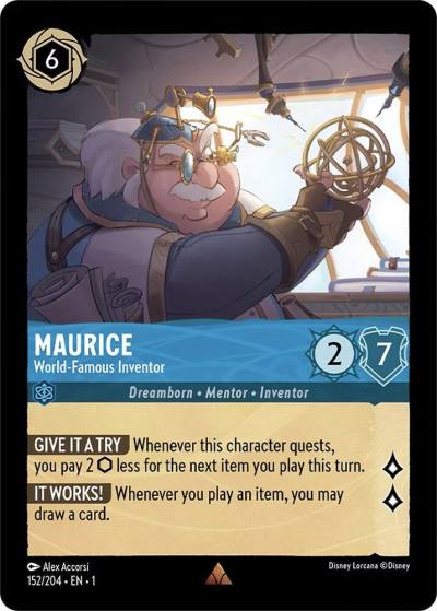 Maurice World Famous Inventor 152/204 The First Chapter Lorcana card