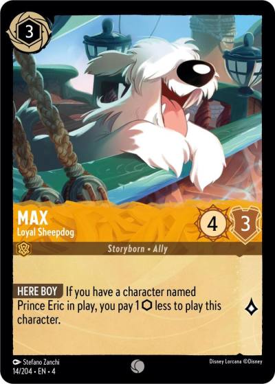 Max Loyal Sheepdog 14/204 Ursula's Return Lorcana card