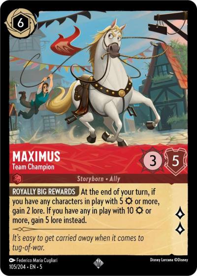 Maximus Team Champion 105/204 Shimmering Skies Lorcana card