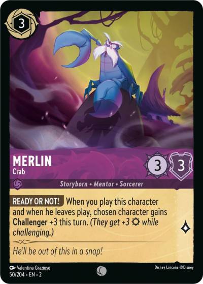 Merlin Crab 50/204 Rise of the Floodborn Lorcana card