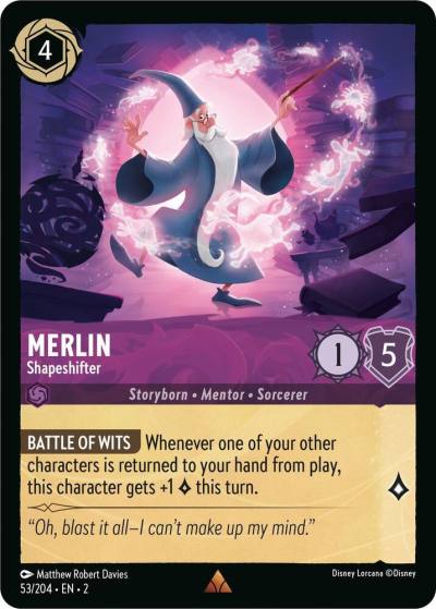 Merlin Shapeshifter 53/204 Rise of the Floodborn Lorcana card