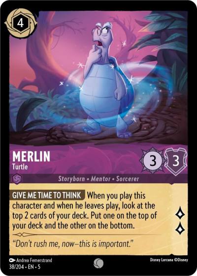Merlin Turtle 38/204 Shimmering Skies Lorcana card