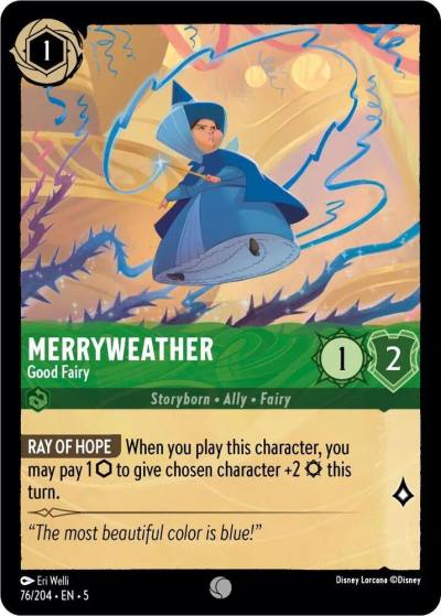 Merryweather Good Fairy 76/204 Shimmering Skies Lorcana card