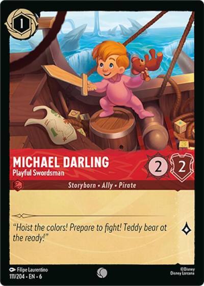 Michael Darling Playful Swordsman 111/204 Azurite Sea Lorcana card