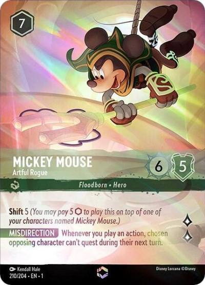 Mickey Mouse Artful Rogue Enchanted 210/204 The First Chapter Lorcana card
