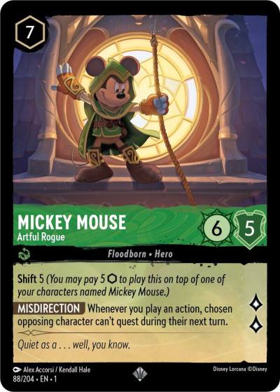 Mickey Mouse Artful Rogue 88/204 The First Chapter Lorcana card