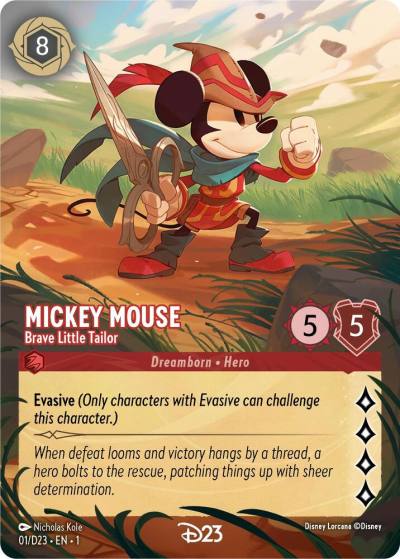 Mickey Mouse Brave Little Tailor Extended Art 1 D23 Promos Lorcana card