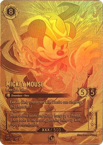Mickey Mouse Brave Little Tailor Serial Numbered 5 Disney Lorcana Promo Cards Lorcana card