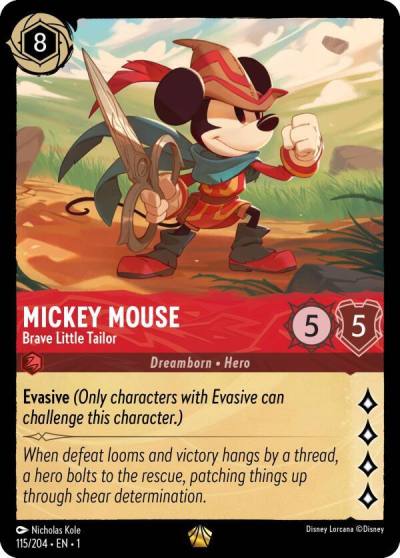 Mickey Mouse Brave Little Tailor 115/204 The First Chapter Lorcana card