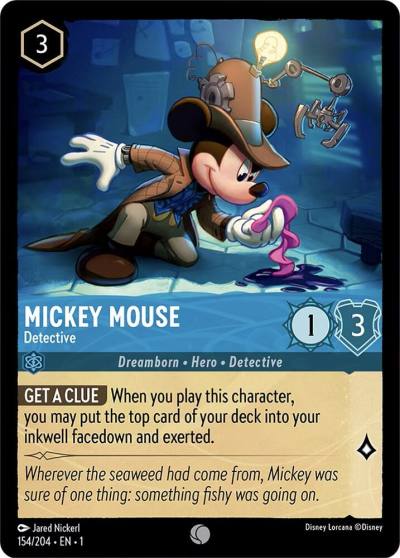 Mickey Mouse Detective 154/204 The First Chapter Lorcana card