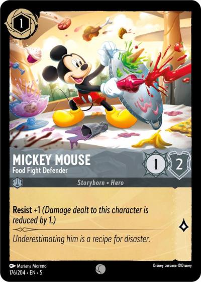Mickey Mouse Food Fight Defender 176/204 Shimmering Skies Lorcana card