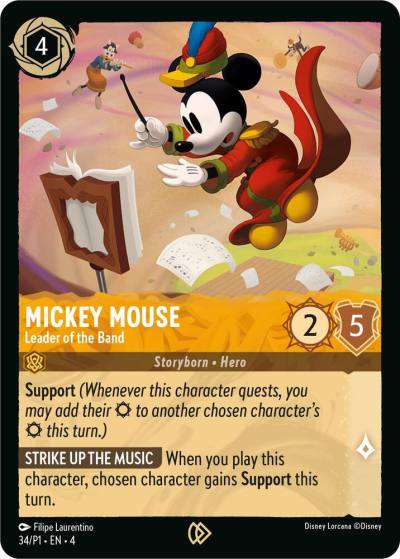 Mickey Mouse Leader of the Band 34 Disney Lorcana Promo Cards Lorcana card