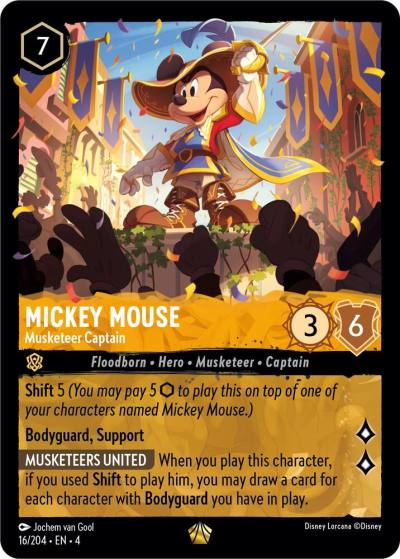 Mickey Mouse Musketeer Captain 16/204 Ursula's Return Lorcana card
