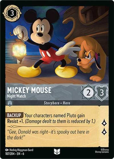 Mickey Mouse Night Watch 187/204 Azurite Sea Lorcana card