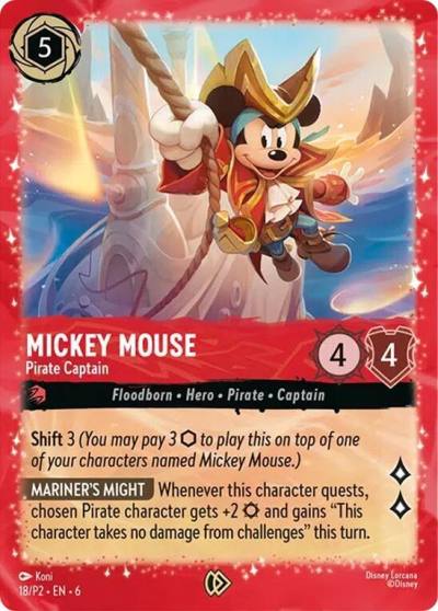 Mickey Mouse Pirate Captain 18 Disney Lorcana Promo Cards Lorcana card