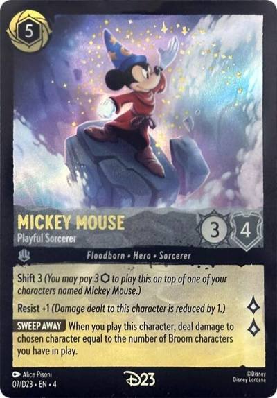 Mickey Mouse Playful Sorcerer 7 D23 Promos Lorcana card