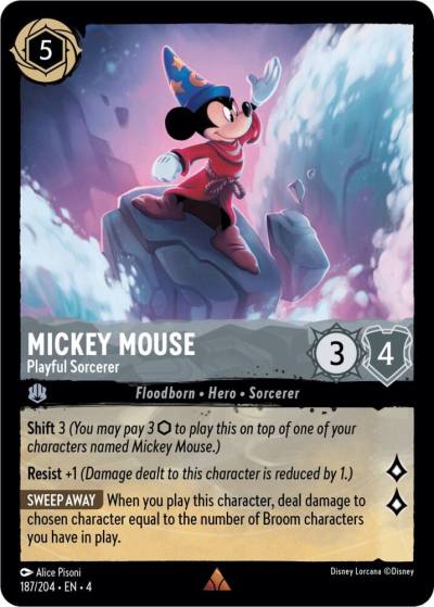 Mickey Mouse Playful Sorcerer 187/204 Ursula's Return Lorcana card
