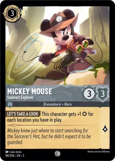 Mickey Mouse Stalwart Explorer 181/204 Into the Inklands Lorcana card