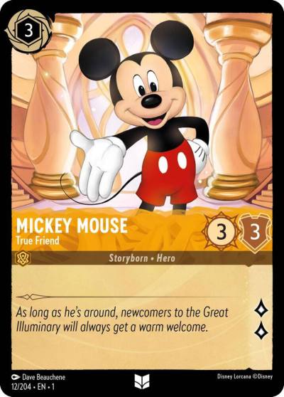 Mickey Mouse True Friend 12/204 The First Chapter Lorcana card