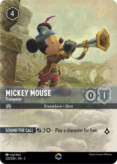 Mickey Mouse Trumpeter Enchanted 220/204 Into the Inklands Lorcana card