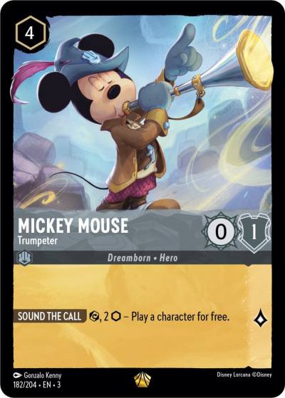 Mickey Mouse Trumpeter 182/204 Into the Inklands Lorcana card