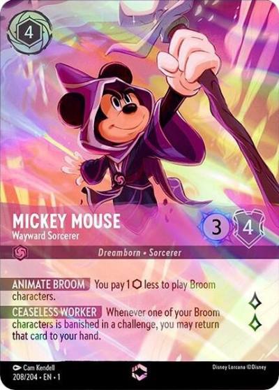 Mickey Mouse Wayward Sorcerer Enchanted 208/204 The First Chapter Lorcana card