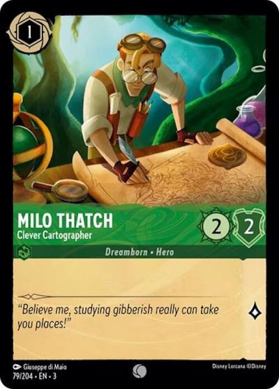 Milo Thatch Clever Cartographer 79/204 Into the Inklands Lorcana card