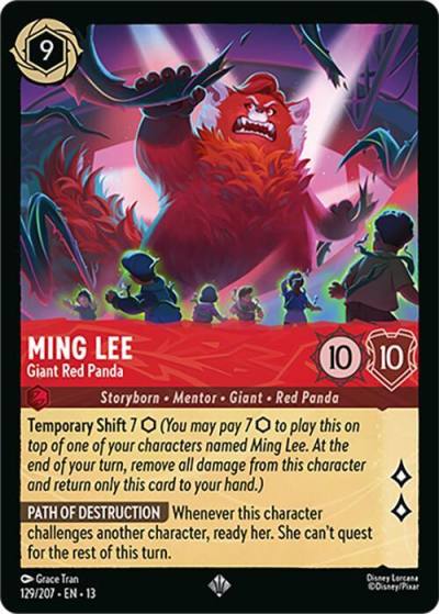 Ming Lee Giant Red Panda 129/204 Attack of the Vine! Lorcana card