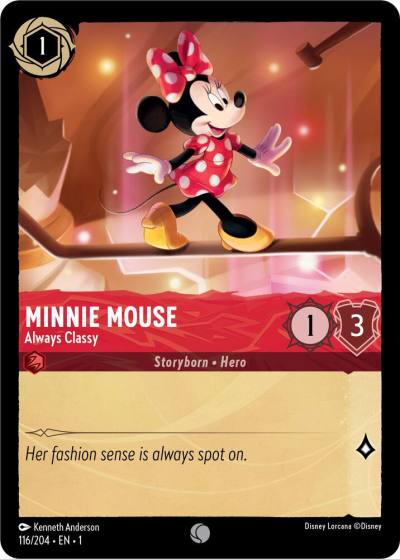 Minnie Mouse Always Classy 116/204 The First Chapter Lorcana card