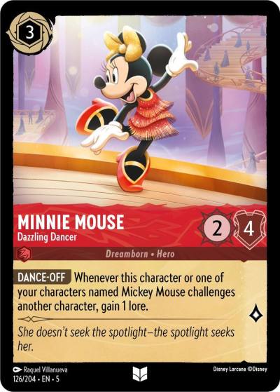 Minnie Mouse Dazzling Dancer 126/204 Shimmering Skies Lorcana card