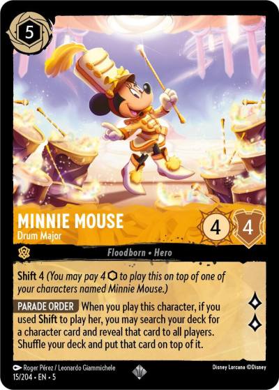 Minnie Mouse Drum Major 15/204 Shimmering Skies Lorcana card