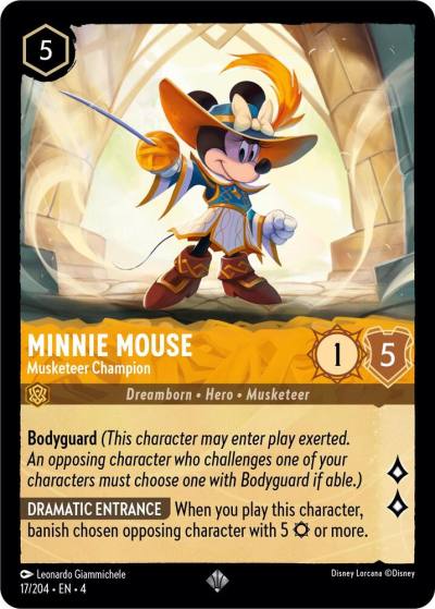 Minnie Mouse Musketeer Champion 17/204 Ursula's Return Lorcana card